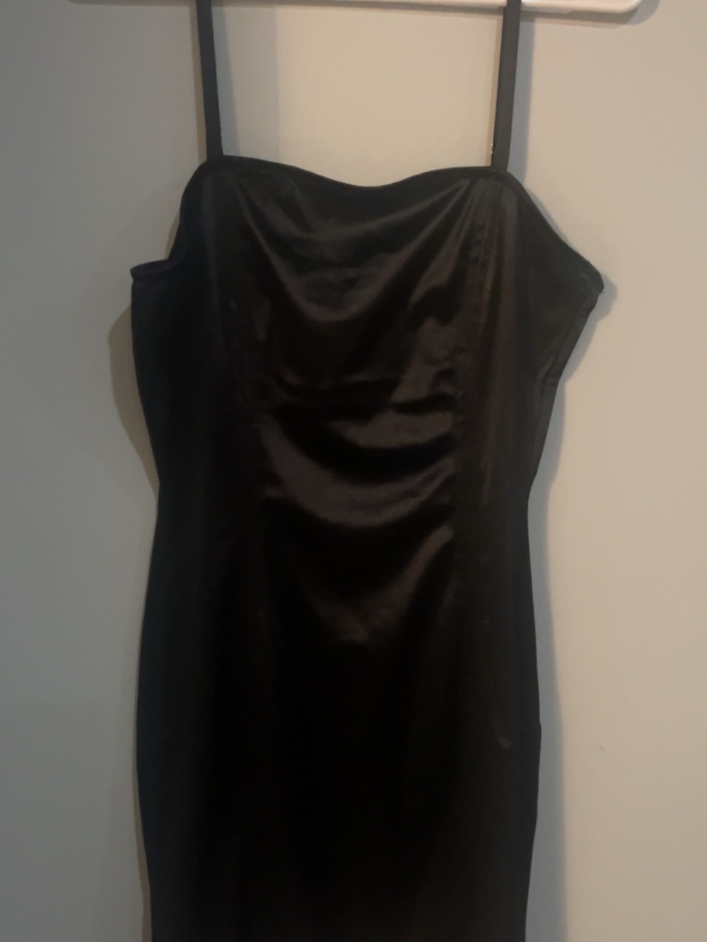 iris Black Dress with Spaghetti Straps